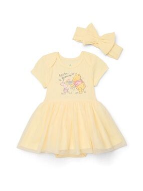 Disney Baby - Pooh Dress & Headband Set - Newborn